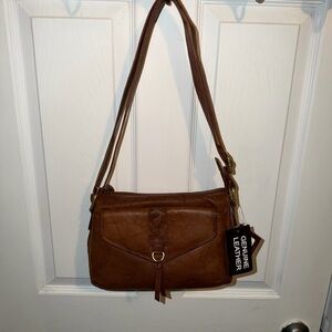 NWT Genuine Leather Brown Shoulder Bag